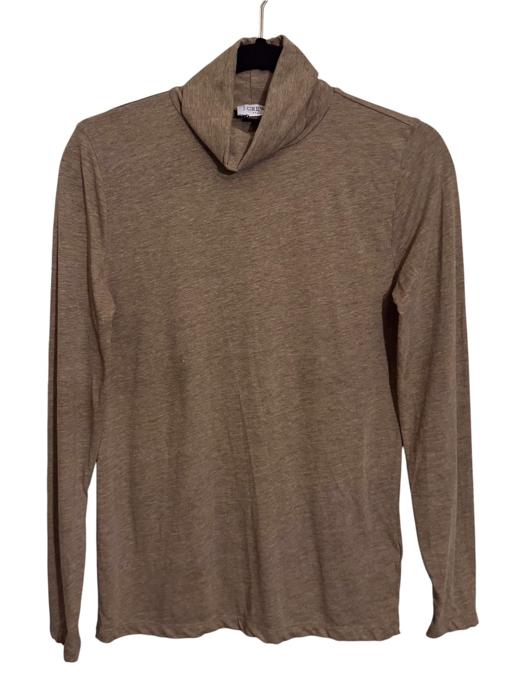 J. Crew Size X-Small Brown Tissue Turtleneck Top Pullover Long Sleeve Stretch